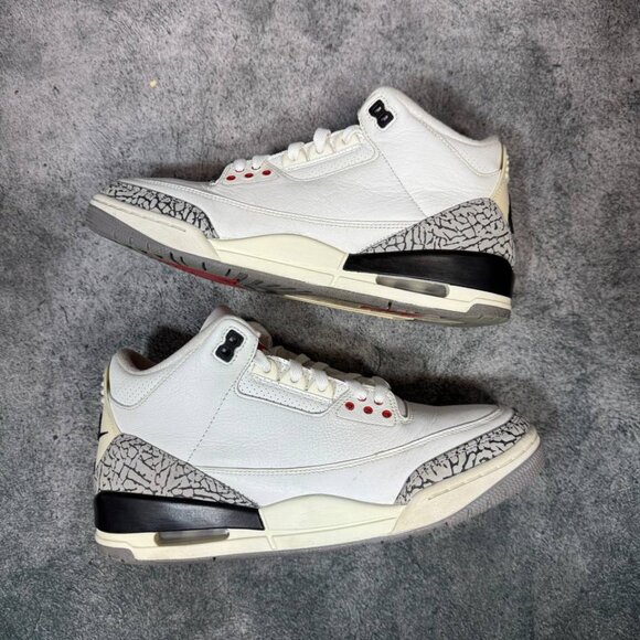 Size 9 | Jordan 3 White Cement With Box| Pre-Owned - Picture 7 of 10